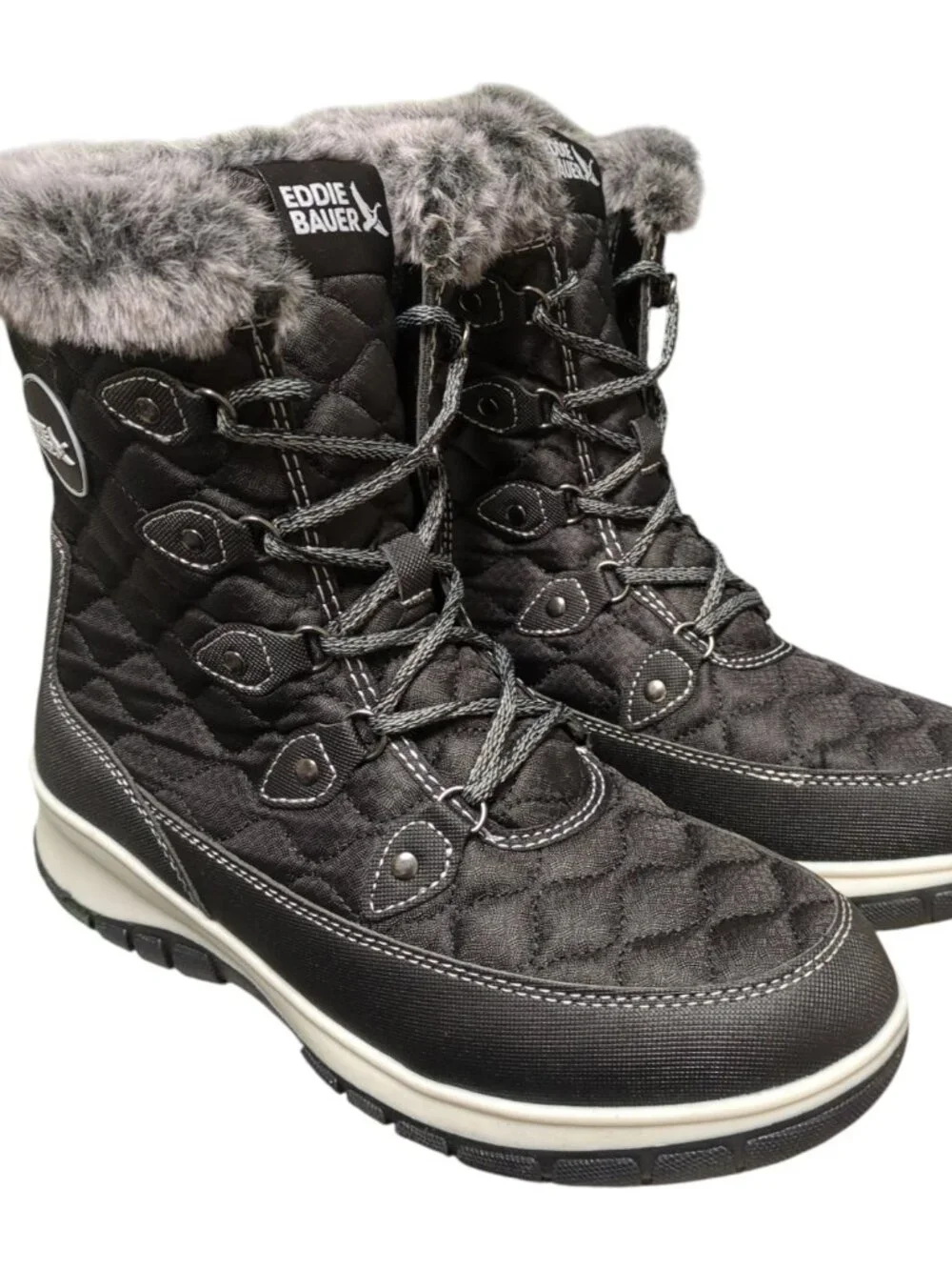 Eddie Bauer Women's Sterling Faux Fur Trim Snow Boot, Size 9 - New in Box